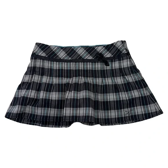 Garage Black and White Plaid Low Rise Mini Skirt - Picture 1 of 5